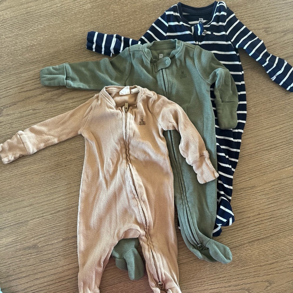 Baby Gap Lot - Green, Tan, and Navy Stripes